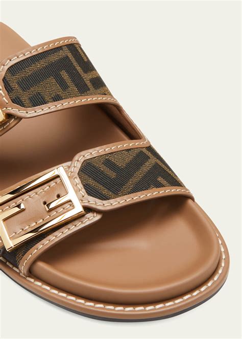 Fendi ff jacquard slide sandals